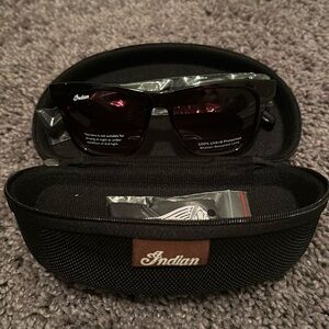 Brand new never worn Indian motorcyle sunglasses with case and cloth